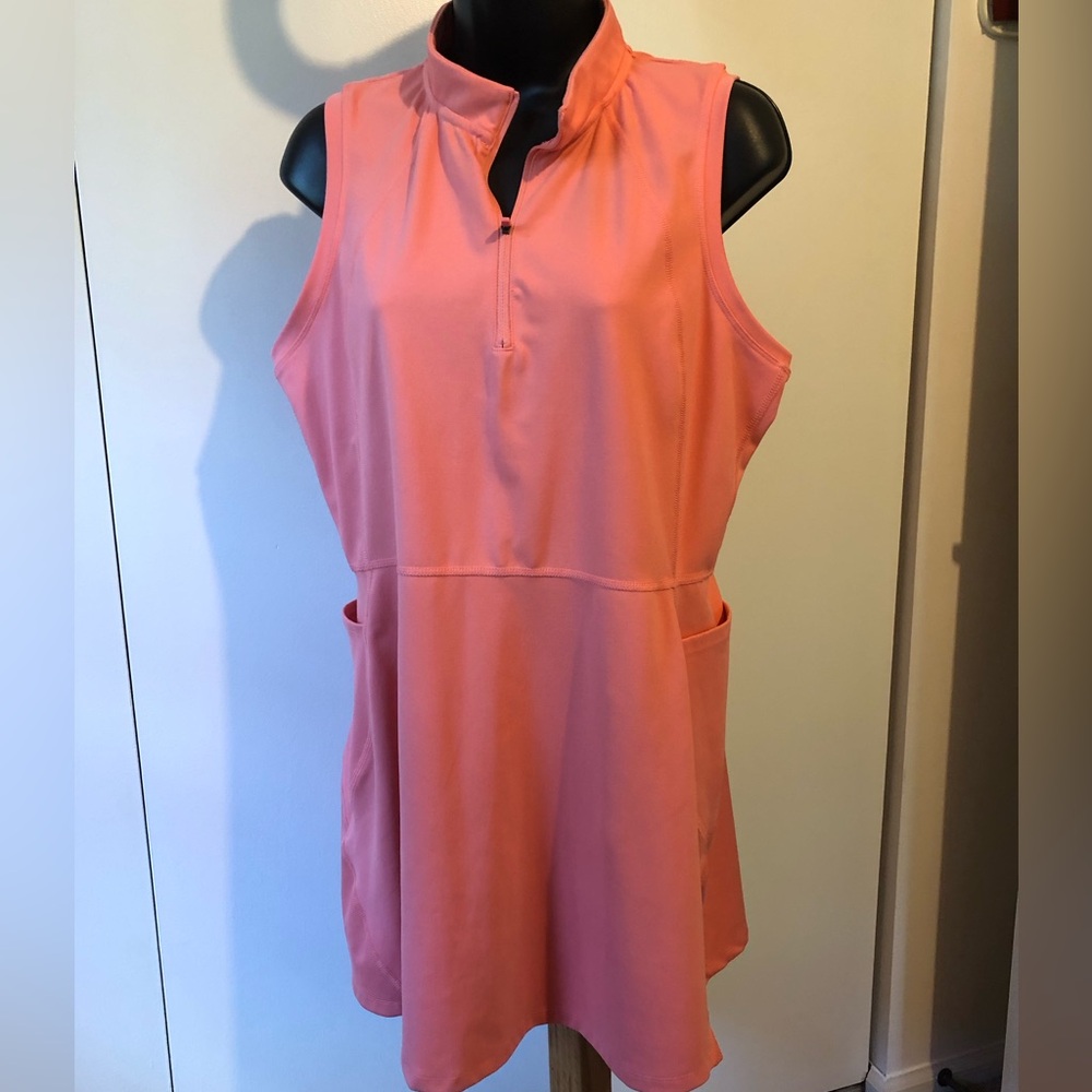 Danskin Sleeveless Coral Pink Golf Dress with Pockets
